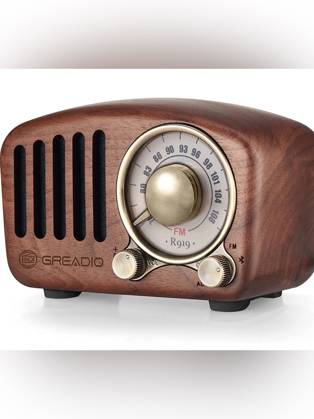 Vintage Retro Bluetooth Speaker Walnut Wooden FM Radio TF Card & MP3 Player
